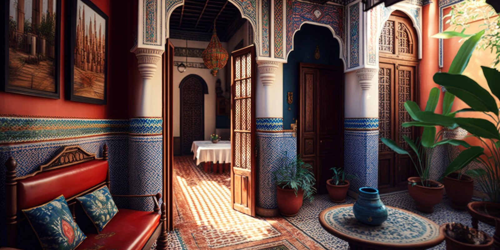 Hammam area of a riad in the Marrakech medina with black soap and argan oil
