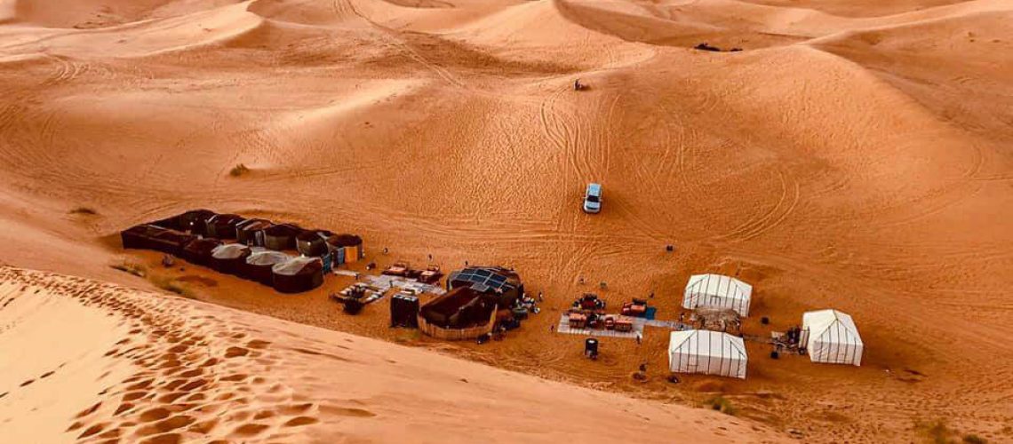 Sleeping in the Moroccan desert